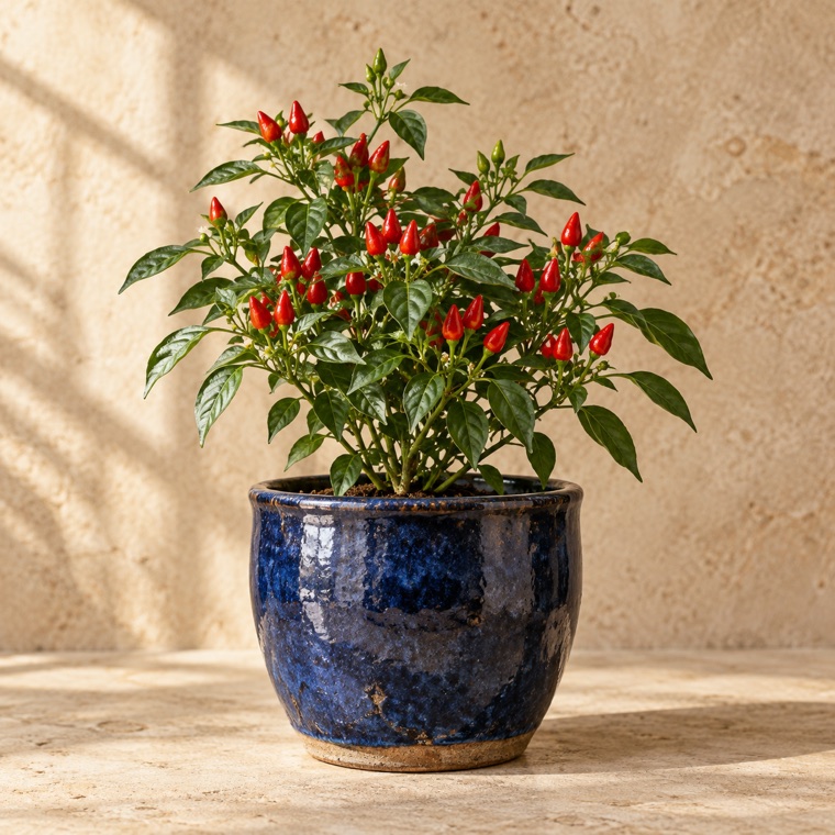 Pottery pairing idea for African Bird Pepper; exact finished piece is confirmed before an order