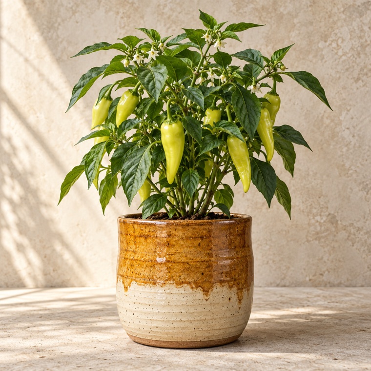 Pottery pairing idea for Pepperoncini; exact finished piece is confirmed before an order