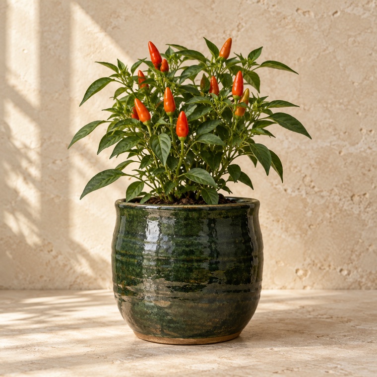 Pottery pairing idea for Tabasco Pepper; exact finished piece is confirmed before an order