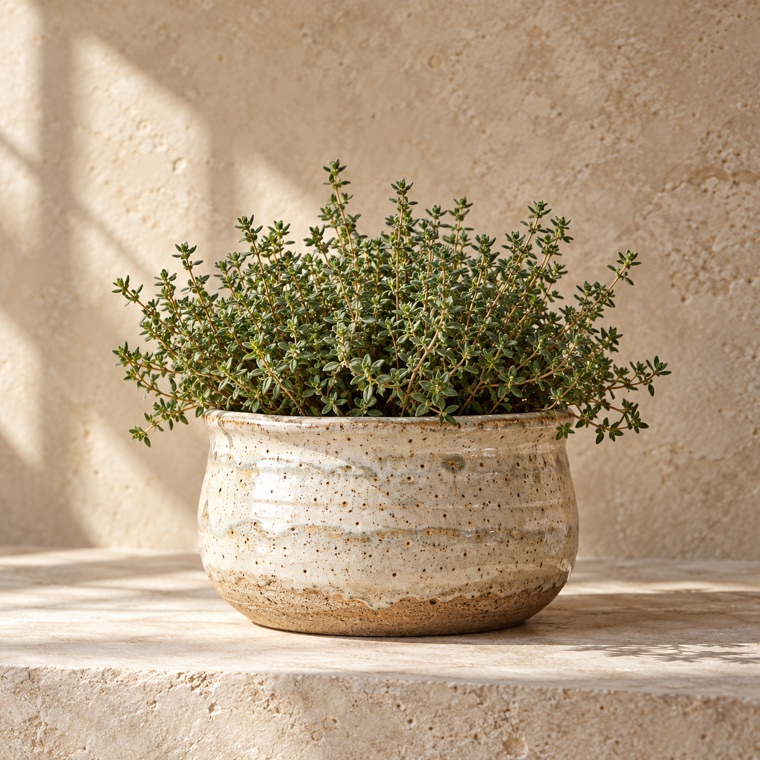 Pottery pairing idea for Thyme; exact finished piece is confirmed before an order
