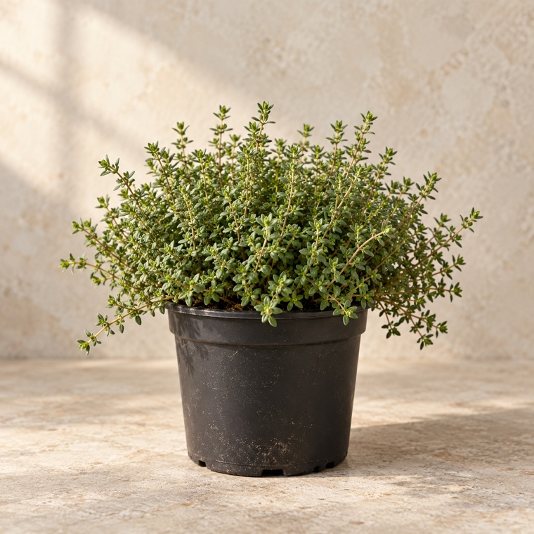 Portrait of Thyme in a nursery pot; plant size may vary